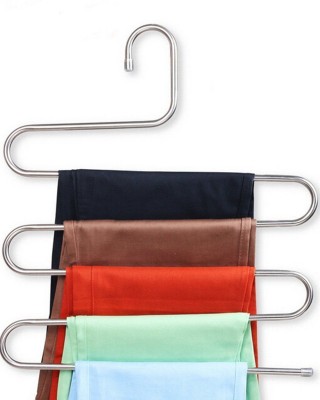 5 Layers Pants Hanger Trousers Towels Hanging Cloth Clothing Rack Space Saver