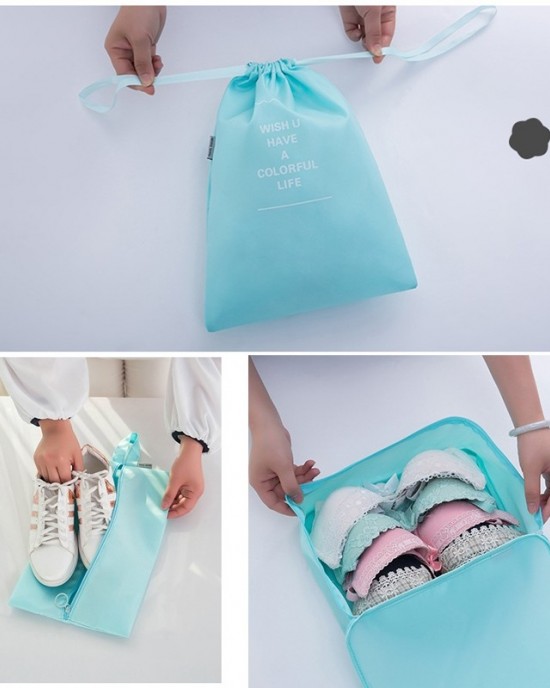 9 In 1 Cosmetic Bag Travel Storage Bag Set Folding Storage Bag Lake Blue 9 In 1 Cosmetic Bag Travel Storage Bag Set Folding Storage Bag Lake Blue