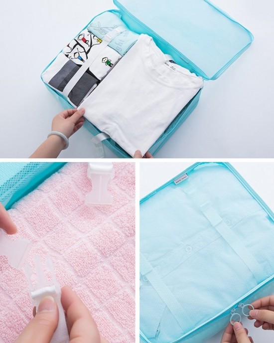 9 In 1 Toiletry Bag Travel Storage Bag Set Folding Storage Bag Lake Blue 9 In 1 Toiletry Bag Travel Storage Bag Set Folding Storage Bag Lake Blue