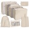 9 In 1 Cosmetic Bag Travel Storage Bag Set Folding Storage Bag   Beige