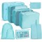 9 In 1 Cosmetic Bag Travel Storage Bag Set Folding Storage Bag  Bright Blue