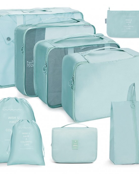 9 In 1 Toiletry Bag Travel Storage Bag Set Folding Storage Bag Lake Blue 9 In 1 Toiletry Bag Travel Storage Bag Set Folding Storage Bag Lake Blue