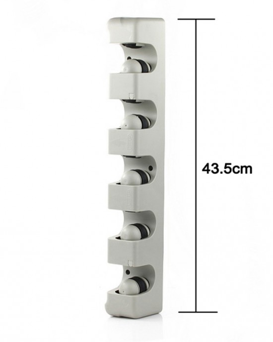 5 Position 6 Hooks Wall Mounted Mop Broom Holder Hanger Kitchen Shelf Storage Holder Home Garage Storage Systems Organizer Tool
