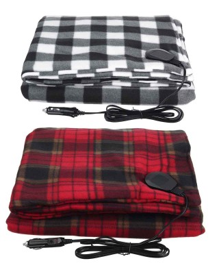 150 110CM Electric Car Blanket Heated 12V Fleece Travel Throw Blanket Warm Gift