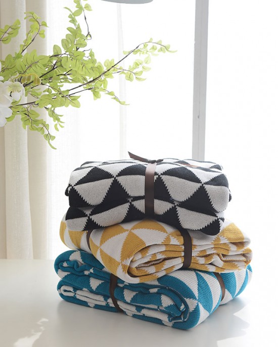130 160cm Soft Cotton Warm Blanket Geometry Knitted Bedspread for Sofa Chair Car and Home Textile 130 160cm Soft Cotton Warm Blanket Geometry Knitted Bedspread for Sofa Chair Car and Home Textile